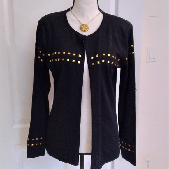 Exclusively Misook black open cardigan sz S NWOT
